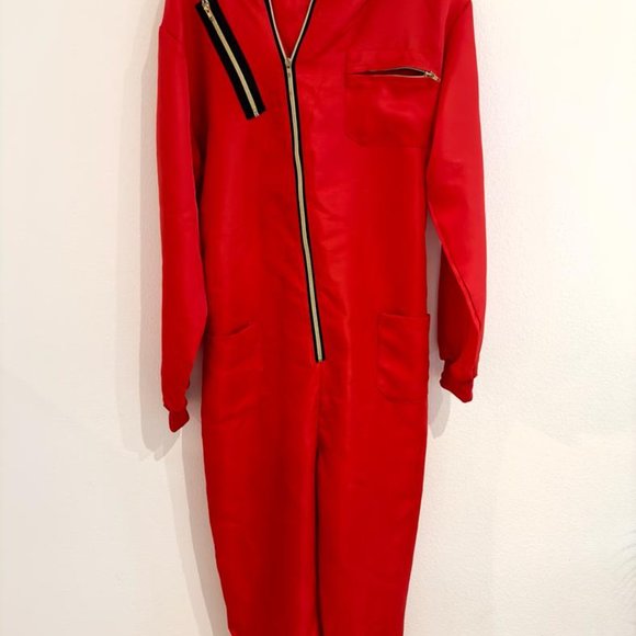 Halloween Jumpsuit Heist set with mask, unisex. Size:S/M - Picture 2 of 5